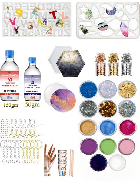 Shiva Creation DIY Premium Resin Art Kit With Mould Resin & Pigment