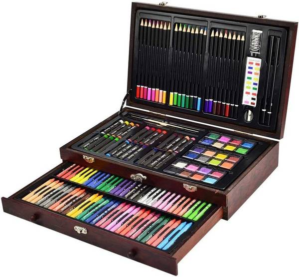 Soucolor 142 Piece Art Set, Sketch Pencil & Drawing Kit with Crayons