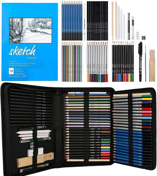 Corslet 73 Pc Drawing and Sketching Colored Pencils Art Pencils For Artists Pencil Set
