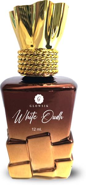 GLOWSIK White Oudh Attar | Unisex | Strong Masculine | Long Lasting 12 ml Roll On Attar Floral Attar