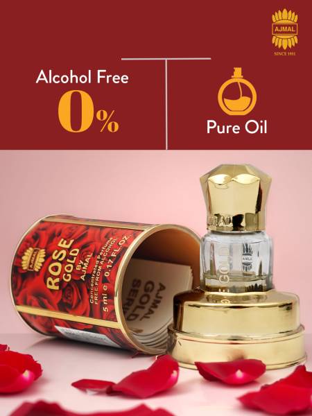 Ajmal ROSE GOLD CP|FruityFragrance|Non-Alcoholic|Long Lasting Perfume Men&Women-5ML Floral Attar