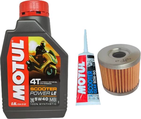 MOTUL SCOOTER LE 5W40 - 800ML & SCOOTER GEAR - 80w90 WITH OIL FILTER FOR ACCESS Combo