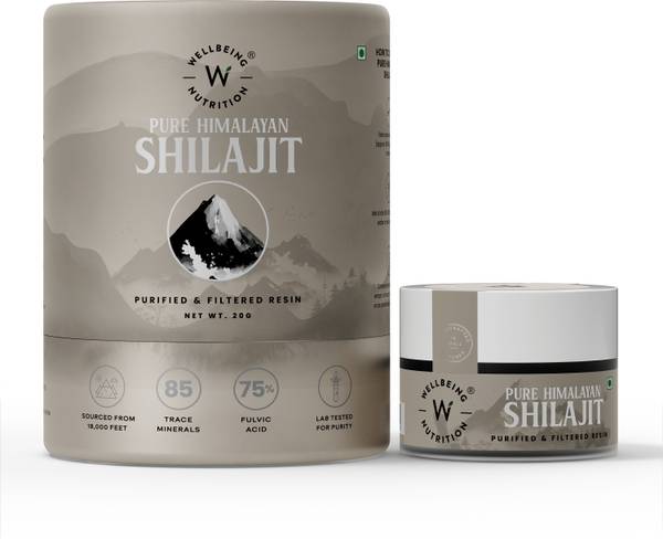 Wellbeing Nutrition Pure and original himalayan shilajit resin for strength, stamina & performance