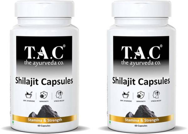 TAC - The Ayurveda Co. Shilajit Capsule For Vigour, Vitality and Stamina Boost - 60 Capsules*Pack of 2