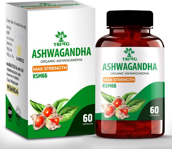 Trivang KSM 66 Ashwagandha | Rejuvenate Mind & Body | For Stress | Each Capsule 500 mg
