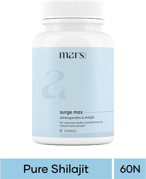mars by GHC Pure Himalayan Shilajit, Safed Musli, Gokshura, Ashwagandha &amp; Shatwari Capsules, 10 Natural Herbs For Energy &amp; Stamina