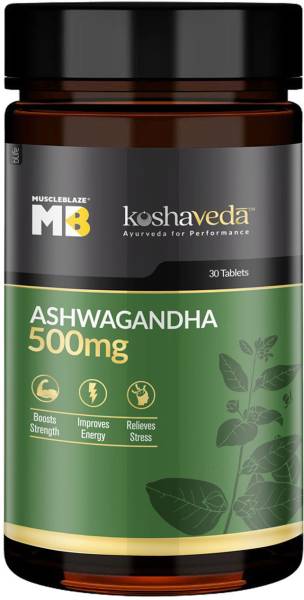 MUSCLEBLAZE Ashwagandha 1000mg, Ayush Approved, for Muscle Strength, 30 Tablets