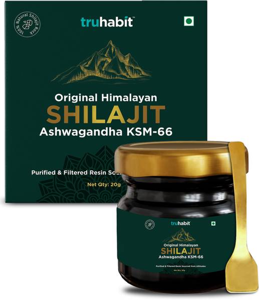 TruHabit Original Himalayan Shilajit Resin with Ashwagandha (20g), Lab Tested