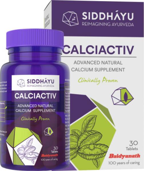 Siddhayu Calciactiv 30 Tablets, Advanced Natural Calcium Supplement