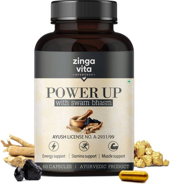 Zingavita Testo Booster for Men with Shilajit Gold for Peak Performance (60 Capsules)