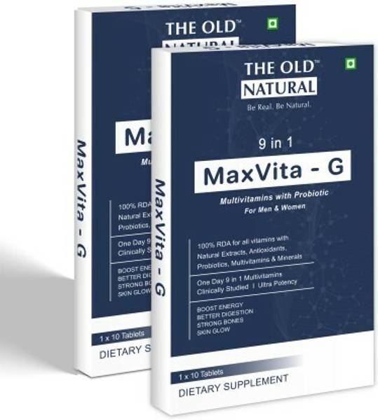 The Old Natural 9 in 1 MaxVita-G Multivitamin Tablets with Probiotics for Men and Women