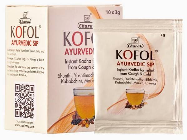 Kofol Ayurvedic Sip , Instant Kadha for quick relief from cough & cold