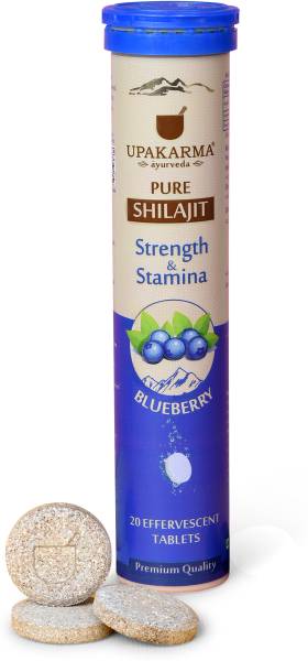 UPAKARMA Pure Shilajit Effervescent Tablets Boost Performance & Stamina Blueberry Flavour