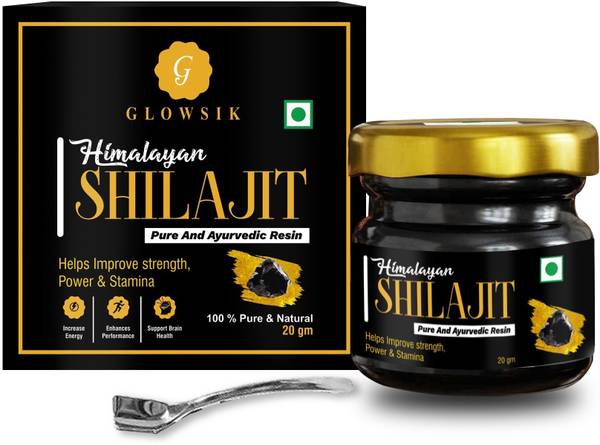 G GLOWSIK Himalayan Shilajit Resin Pure & Lab Tested Natural For Stamina, Power & Strength