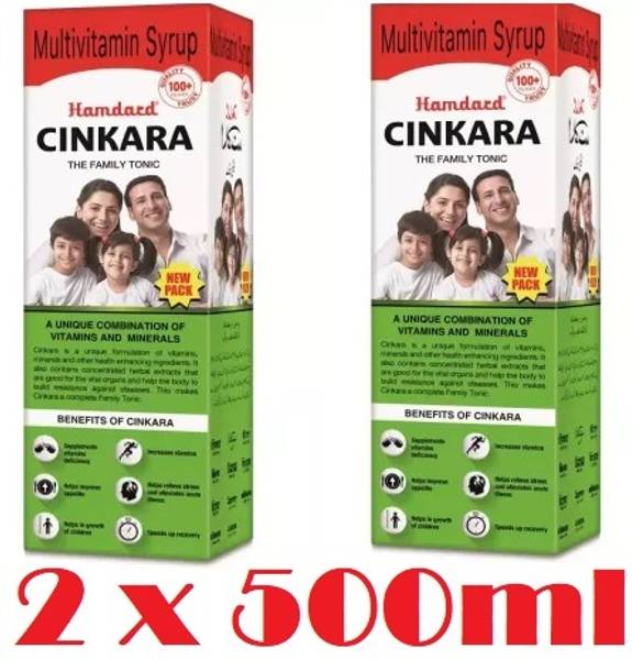 Hamdard Cinkara Multivitamin Syrup (2x500ml)