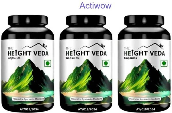 ACTIWOW Height Veda: Taller Stature Support with Natural Ingredients Pack of 3 A01
