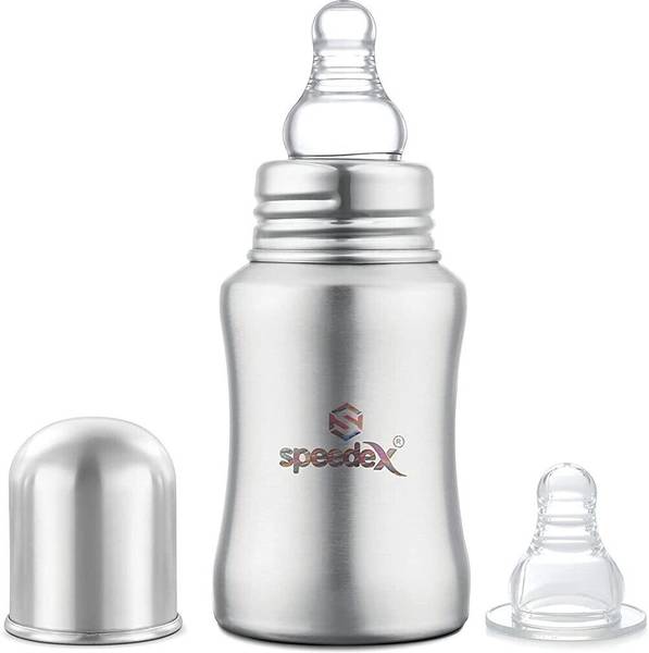 SPEEDEX Grade 304 Stainless Steel Baby Feeding Bottle Steel Feeding Bottle for Milk and Baby Drinks Zero Percent Plastic No Leakage with Internal ML M...