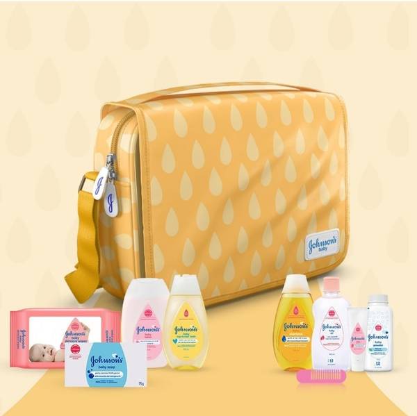 JOHNSON'S Baby Gift Pack with Maternity Bag (10 Pieces) Pack of 1