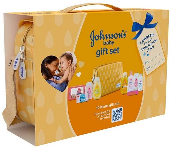 JOHNSON'S Baby Gift Pack with Hanging Pouch (10 Pieces)