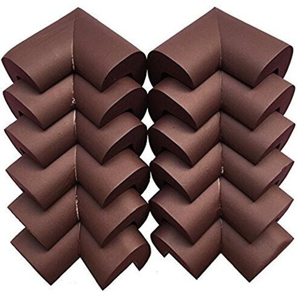 SYGA Thick Infant Kids Safety Safe Table Desk Corner Edge Cushions Guard Protectors (Pack of 12, Brown)