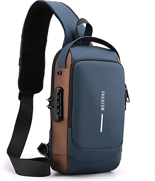 Breewell Men & Women Shoulder Bag Sling Bag Chest Crossbody bags with USB Charging Port 10 L Backpack