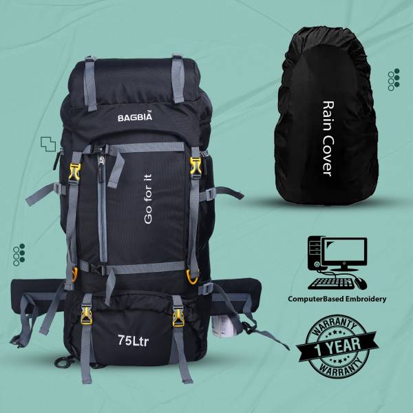 BAGBIA 75L Travel Backpack for Outdoor Hiking Trekking Bag Camping Rucksack BLACK 75 L Backpack