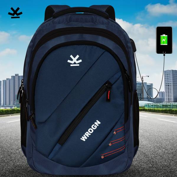 WROGN LARGE 42 L WITH CHARGING DOCK AND RAIN COVER PROTECT LAPTOP