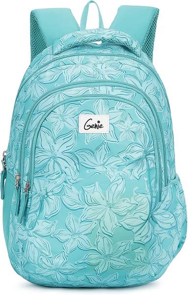 Genie Peony School Bag for Girls. Blue colour backpack for women. More Volume, 36 L Backpack
