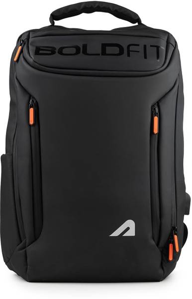 BOLDFIT Adventure Laptop Bag Black Office Backpack for Men,Women USB Charging Port Water Resistant 23 L Laptop Backpack