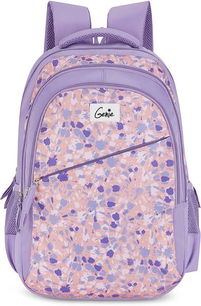 Genie Batik School Bag for Girls. Pastel lavender colour backpack