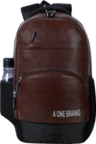 markway Medium 30 L Laptop Backpack ANTI THEFT FAUX LEATHER (Brown 30 L Laptop Backpack