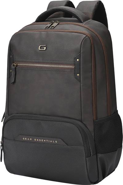 Gear Quantum 3 Antitheft Faux Leather with Raincover 28 L Laptop Backpack
