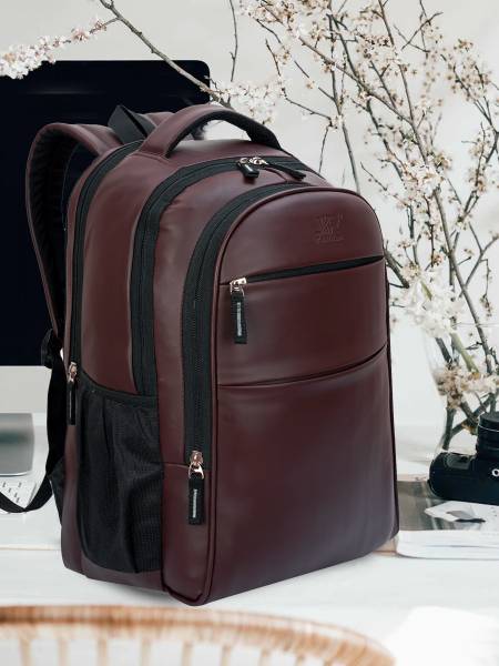 jir fashion Vegan Leather Travel College Office Bag Backpack 40 L Laptop Backpack