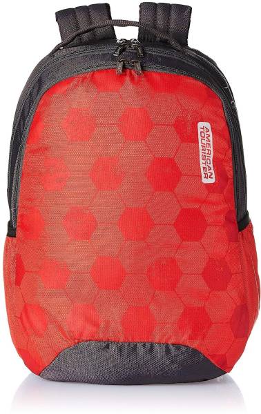 AMERICAN TOURISTER BOUNCE Polyester Printed | Travel Backpack | 28 Liters, Red 28 L Backpack