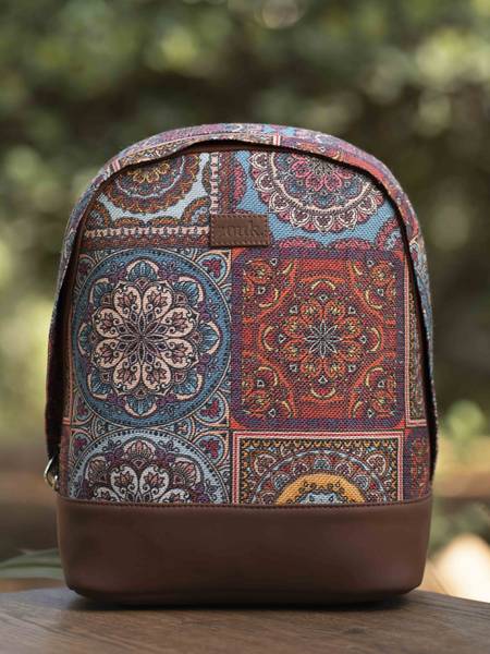 Zouk Multicolor Mandala Print Dome Daypack 12 L Backpack