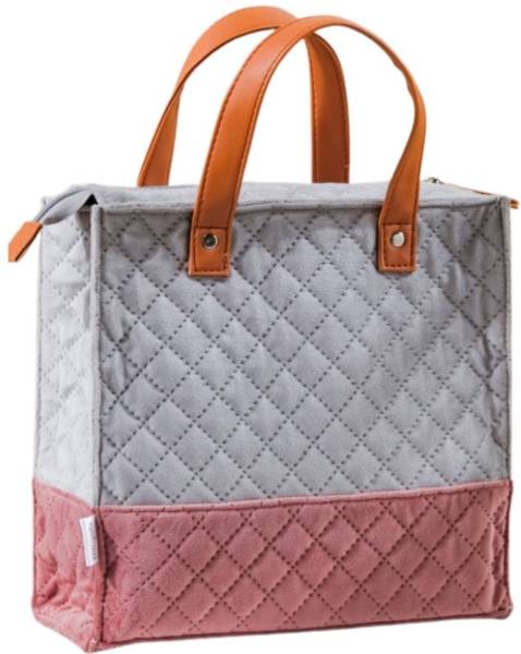 Nestasia Grey and Brown Quilted Luxe Velvet Waterproof and Multipurpose  Lunch Bag Waterproof Lunch Bag - Price History