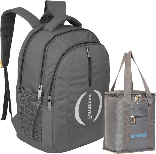 SkySprit Large 35L Backpack for College, Office,School , Etc &Lunch Bag combo pack of 2 Waterproof School Bag