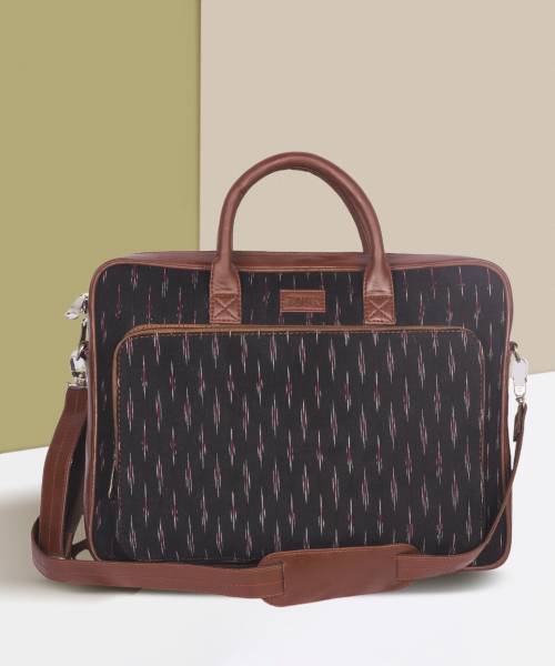ZOUK Ikkat Laptop Bag for Men and Women for upto 15.6 inch Laptop with Water Resistant Lining - Ikat GreRed Print Messenger Bag