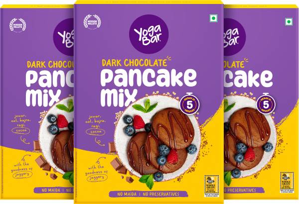 Yogabar Pancake Mix Chocolate - 450g (Pack of 3) Baking Powder