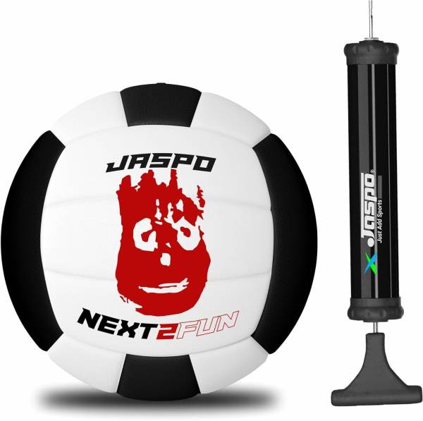 Jaspo Next to Fun Soft Touch Recreational PU Leather Volleyball with Hand Air Pump Volleyball - Size: 5