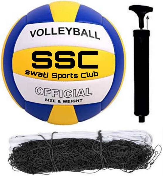 Traders Swati Premium volleyball size-5 with nylon net and pump official size ( pack of 1 ) Volleyball - Size: 5