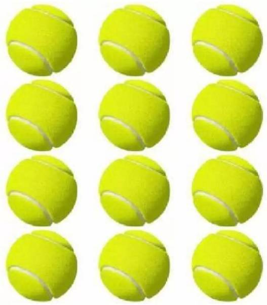 Supreme Trading GREEN-TENNIS-BALL-12PC Cricket Rubber Ball