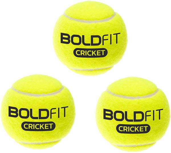 BOLDFIT Cricket Ball Tennis Ball Box Set Pack Green High Bounce Soft