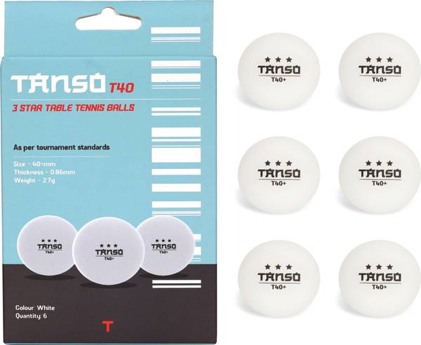 Tanso 3 Star High Performance TT Balls 40+mm for Professional, 3 Star ABS Plastic, Table Tennis Ball