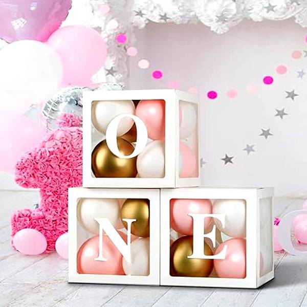 Shopperskart Solid one balloon box for 1st birthday decoration kit baby shower decortaion Balloon