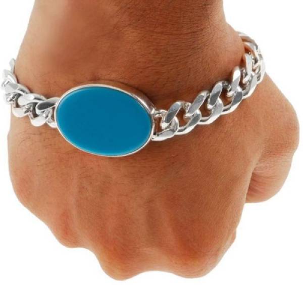 KUNDLI GEMS Stone Turquoise Silver Bracelet