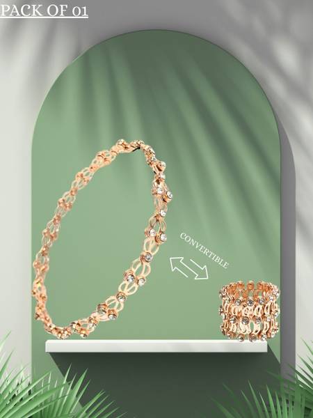 JewelryMiguel Alloy Cubic Zirconia Gold-plated Ring Bracelet