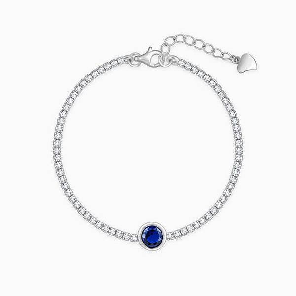 GIVA Sterling Silver Zircon Rhodium Bracelet