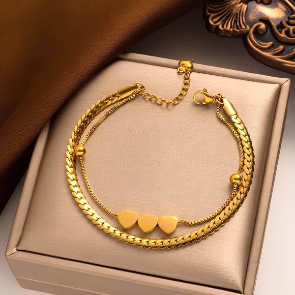 Karishma Kreations Stainless Steel Gold-plated Bracelet
