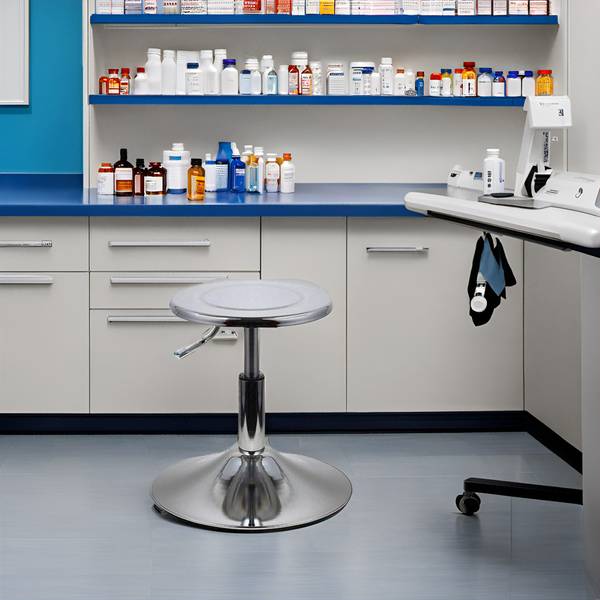 Trends Furnishers Round Stainless-Steel Revolving Stool Doctor, Office, Home, Medical Metal Bar Stool